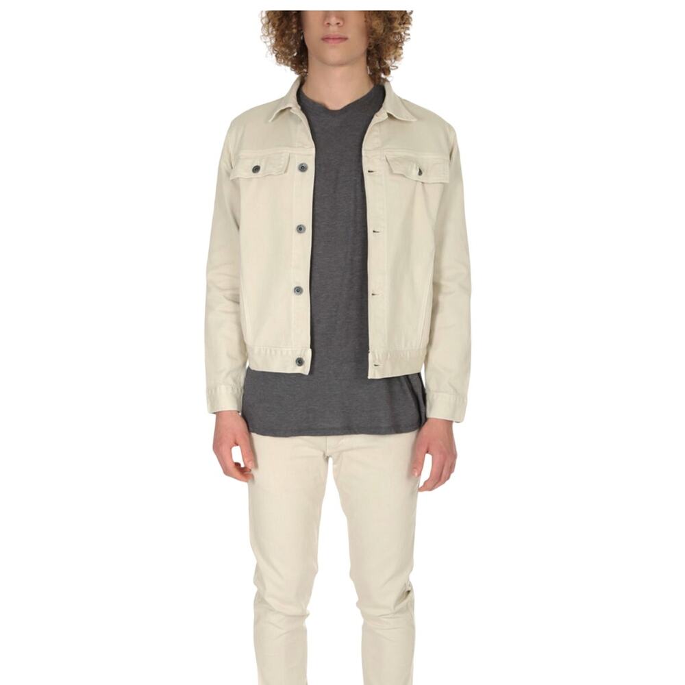 Robert Geller Denim Trucker Jacket Off White, size L